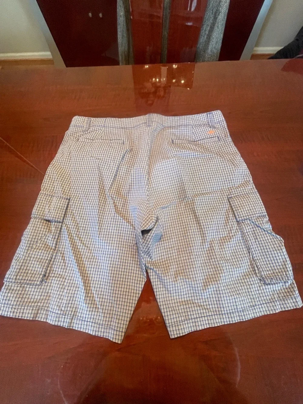 Dockers Men's 38 Blue Plaid Cargo Shorts Cotton Gorpcore Coastal Prep Dadcore